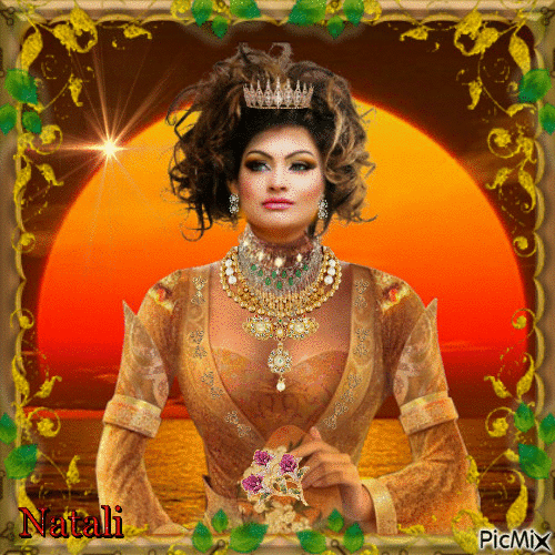 Portrait de la reine de l'Orient 🌹🌹🌹 - Gratis animerad GIF