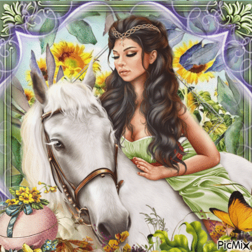 ☆☆ WOMAN AND HORSES ☆☆ - Ingyenes animált GIF