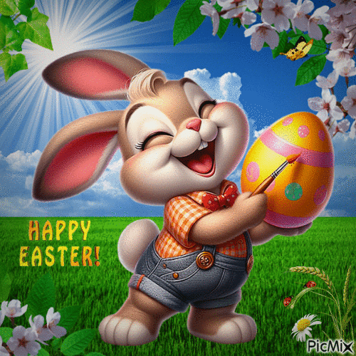 Happy Easter dear friends! - Бесплатный анимированный гифка