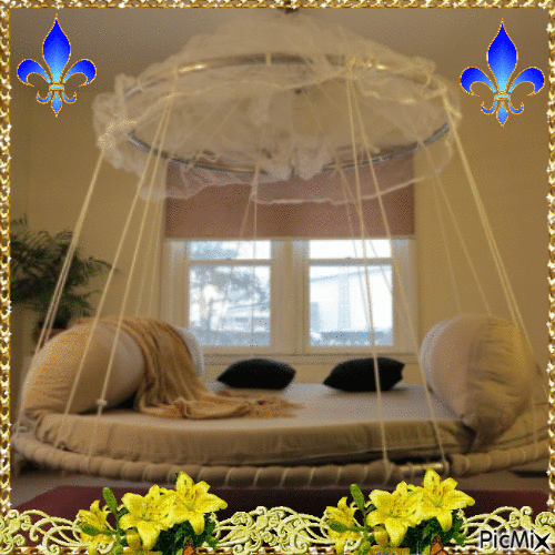 Un lit pour la Belle au Bois Dormant - GIF animé gratuit