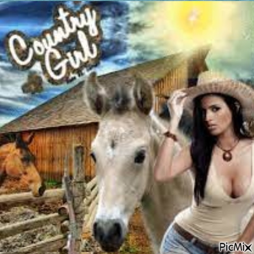 Cowgirl et son cheval - kostenlos png