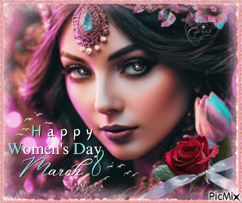 Happy Women's Day  March 8 - Ingyenes animált GIF