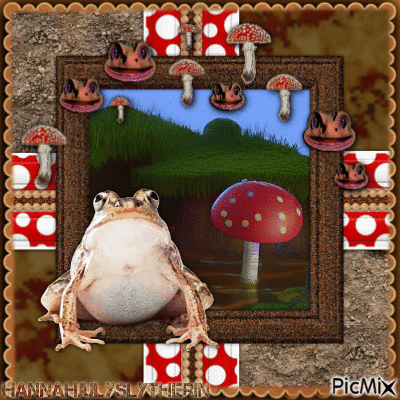 (((Brown Froggo and Toadstool Swamp))) - GIF animé gratuit