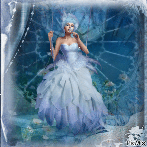 fantasy  in blue - Free animated GIF