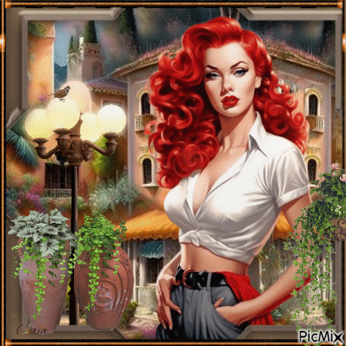 Une beauté rousse - Free animated GIF