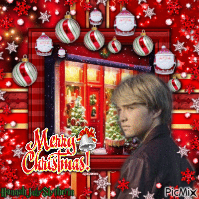 ♦Sterling Knight - Merry Christmas in Red Tones♦ - Darmowy animowany GIF