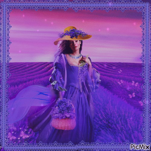 Lavender field - Vintage - GIF เคลื่อนไหวฟรี