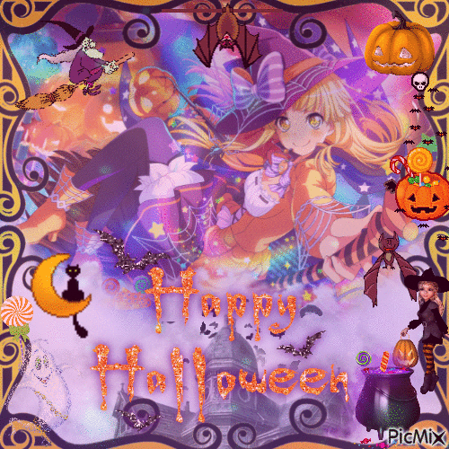 kokoro bandori bang dream happy halloween - GIF เคลื่อนไหวฟรี