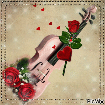 El violín romántico. - Безплатен анимиран GIF