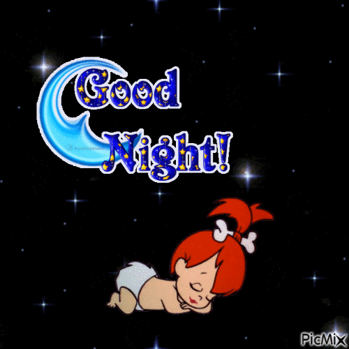 Pebbles Good Night - GIF animate gratis