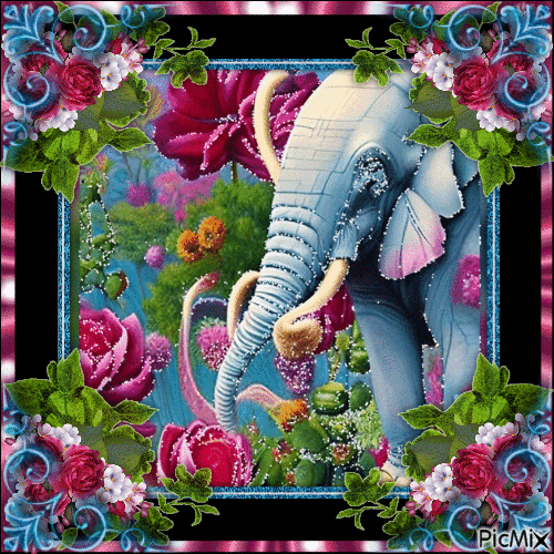 Art Numérique - Eléphant - Gratis geanimeerde GIF