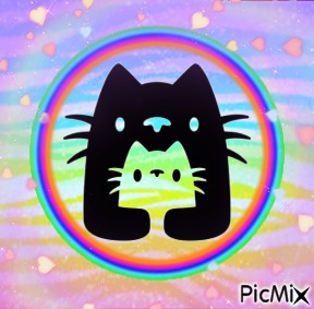 Cat Mum Love Rainbow (JIGGURL_PIXMIXR) - nemokama png