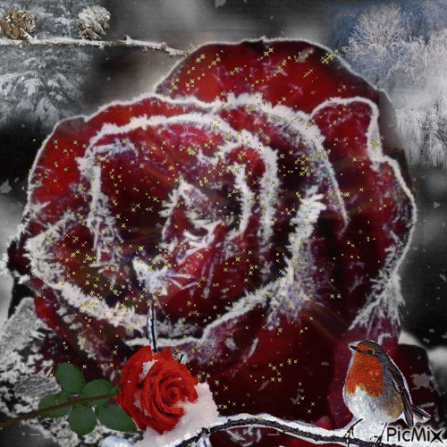 Rosa de invierno - Nemokamas animacinis gif