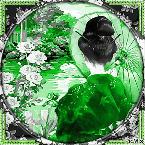 garden geisha - Бесплатный анимированный гифка