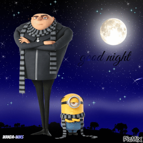 Despicable me-night-cartoon - Ingyenes animált GIF