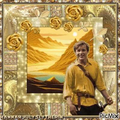 {♠William Moseley in a Golden Landscape♠} - Бесплатни анимирани ГИФ