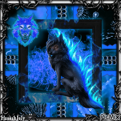 ♢}}}Blue Flame Wolf{{{♢}}} - Free animated GIF - PicMix