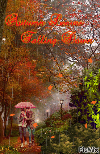 Autumn leaves falling down - Безплатен анимиран GIF