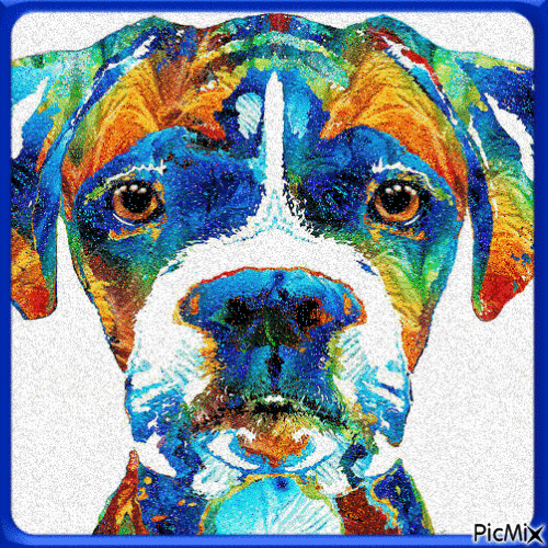 Watercolor Dog Portrait - GIF animé gratuit
