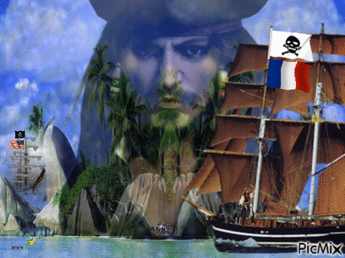 Le pirate des Caraïbes - Animovaný GIF zadarmo