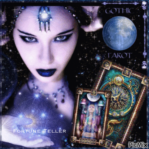 Fortune Teller and Tarot Cards - 免费动画 GIF