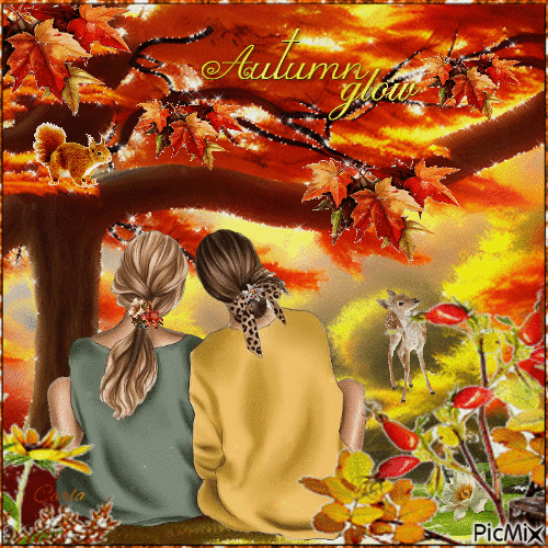 Autumn Girls - Animovaný GIF zadarmo