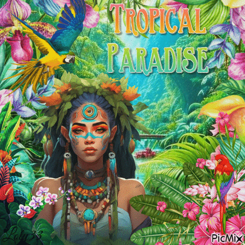 femme tropical - GIF animado grátis