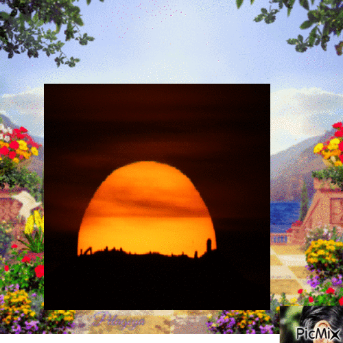 un coucher de soleil - GIF animado gratis