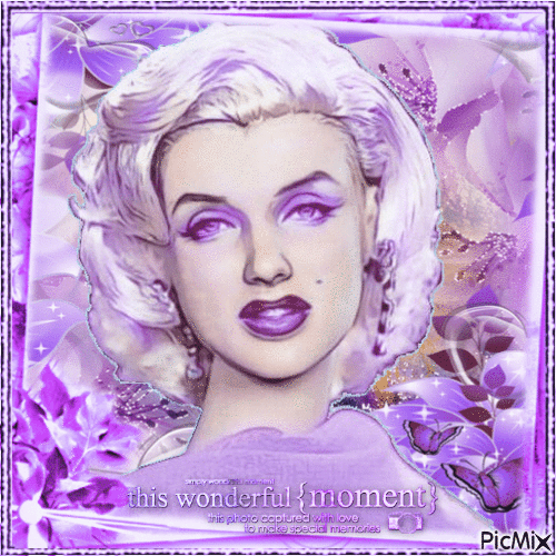Portrait of a woman - Lavender tones - Free animated GIF