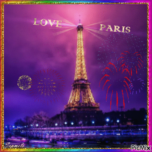 Love Paris - GIF animado grátis