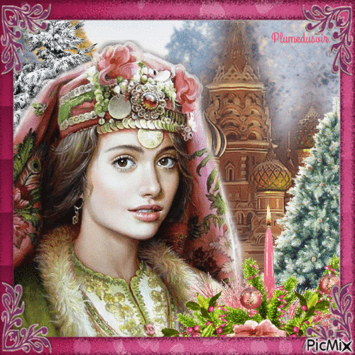 Noël en Russie dans le style traditionnel. - GIF animado gratis