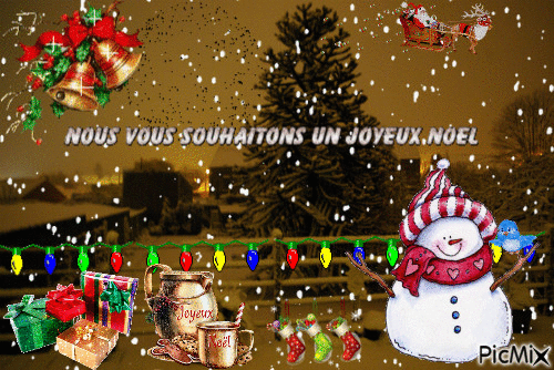 Noël sous la neige - Бесплатный анимированный гифка