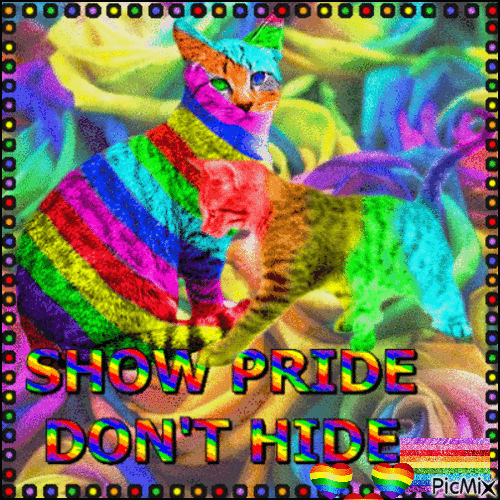 LGBT Pride  and cat - GIF animasi gratis