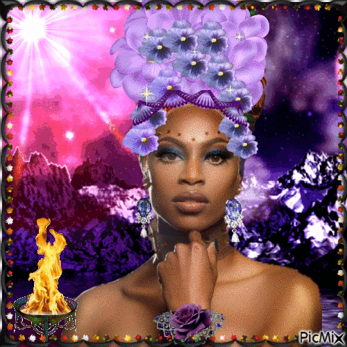 Mujer en púrpura - Animovaný GIF zadarmo