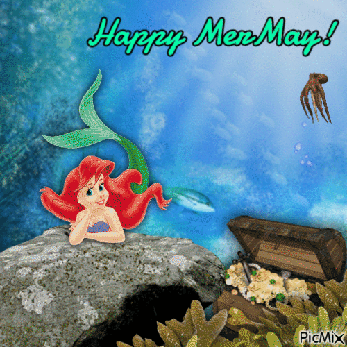 Happy MerMay from Ariel (2) - GIF เคลื่อนไหวฟรี