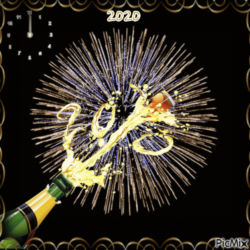 Happy New Year 2020 - GIF animasi gratis