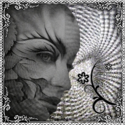Artistic makeup in black and silver - GIF animate gratis