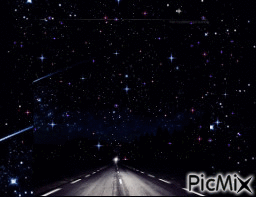 route étoilée - Zdarma animovaný GIF