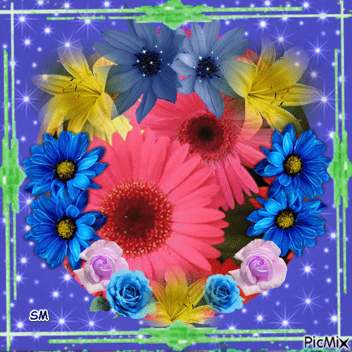 FLOWERS MULTICOLOR - Безплатен анимиран GIF