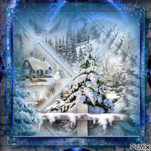 paysage d'hiver - Безплатен анимиран GIF