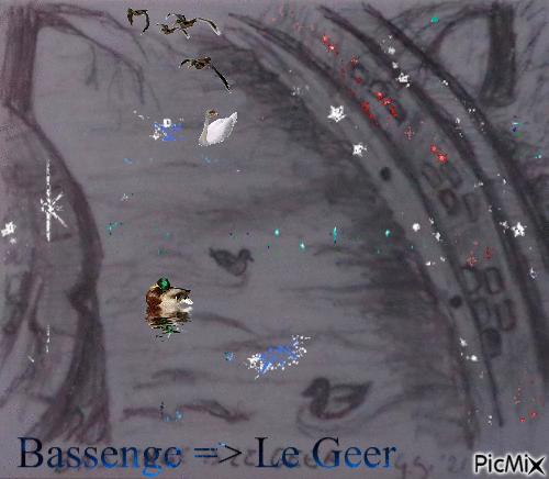 Le Geer à Bassenge dessin fait par Gino GIBILARO - Animovaný GIF zadarmo