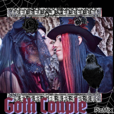gothic couple - Бесплатный анимированный гифка
