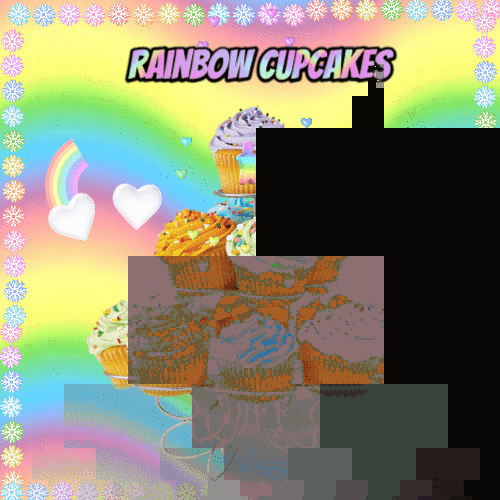 Rainbow cupckakes🌈 - GIF animé gratuit