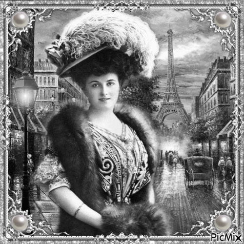 Vintage Lady in Paris - Bezmaksas animēts GIF