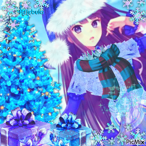 Christmas Winter Manga/Blue/contest - Kostenlose animierte GIFs