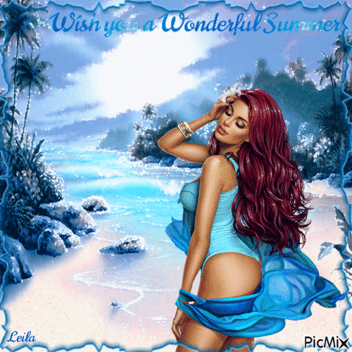 Wish you a Wonderful Summer - Бесплатный анимированный гифка