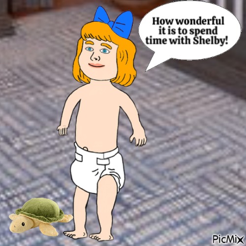 Baby loves spending time with Shelby - gratis png