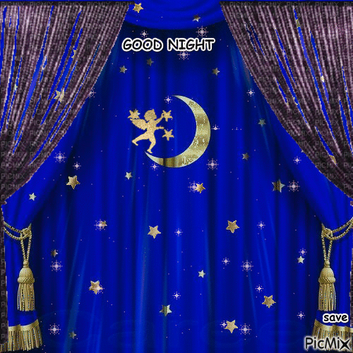 cortinas good night - GIF animado grátis