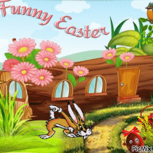 Joyeuses Pâques - Surréalisme - GIF animé gratuit