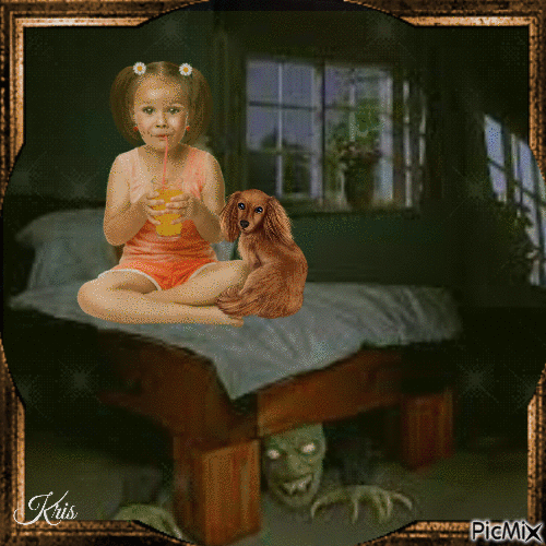 Monstre sous mon lit - Zdarma animovaný GIF